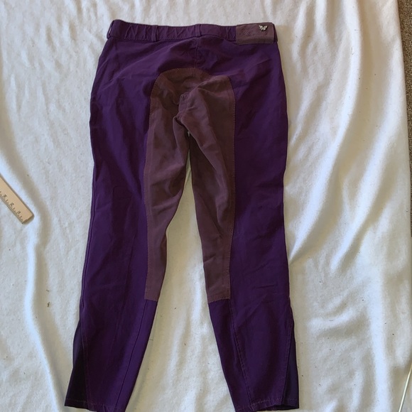 Tuscany purple full seat ultrasuede breeches dressage riding size 36 measure 32” - Picture 8 of 9
